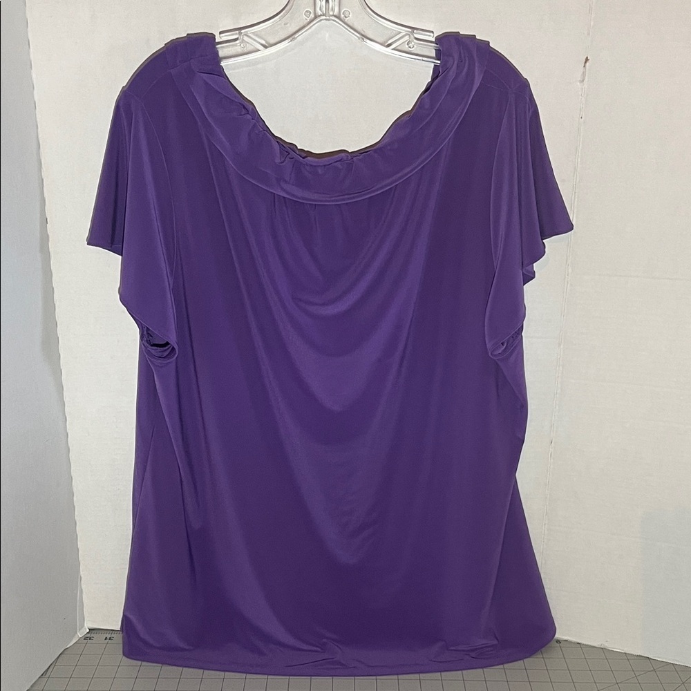 Cato Vibrant Purple Ruffle Blouse - Picture 3 of 6